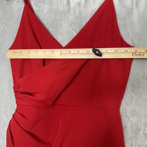 Gianni Bini Dress Womens 0 Red Sleeveless Ruched Wrap Front Mini Cocktail Formal - Picture 8 of 12
